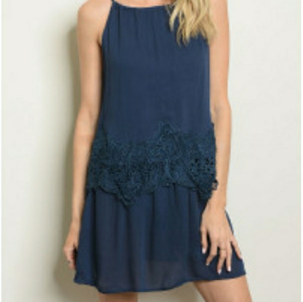 Navy Blue Midi Dress
